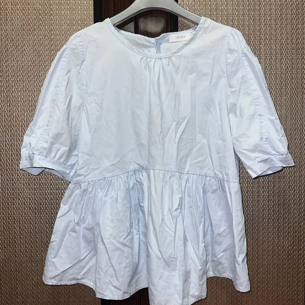 [BUNJANG] Sky Blue Frill Blouse / 하늘색 프릴 블라우스