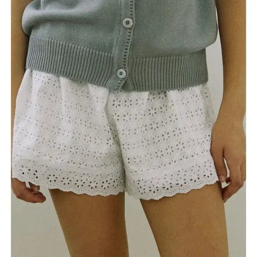 [BUNJANG] Nonlocal Flower Punching Lace Shorts / (새상품) 논로컬 레이스 반바지