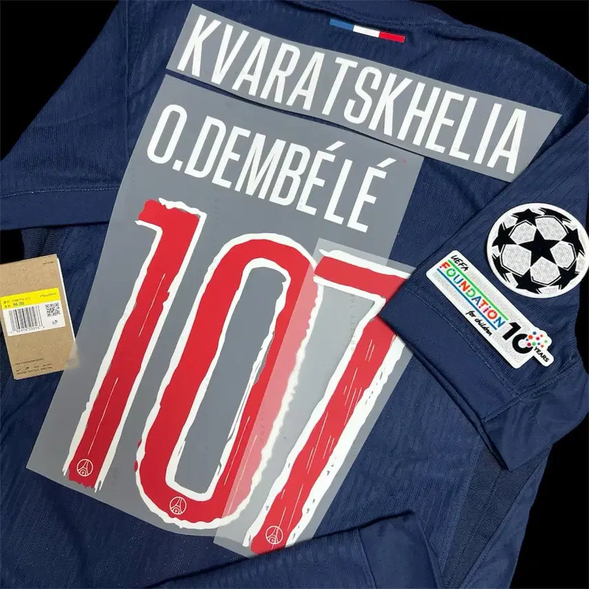 [BUNJANG] Paris Saint-Germain 24-25 Authentic Home Champions League Jersey (Dembele, Kvaratskhelia) / 어센틱) 24-25 파리생제르망 홈 챔피언스리그 흐비차, 뎀벨레