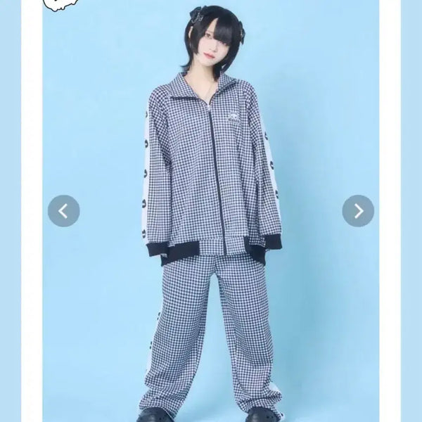[BUNJANG] Hauls Jirai Kei Check Jersey Set / 19일까지) 하울즈 hauls 지뢰계 양지뢰 서브컬쳐 섭컬 져지 체크져지