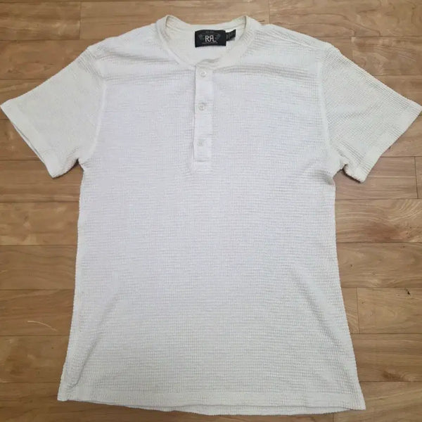 [BUNJANG] RRL Waffle Henly Neck Short Sleeve T-Shirt White M / 더블알엘 와플 헨리넥 반팔 티셔츠 M 사이즈 화이트