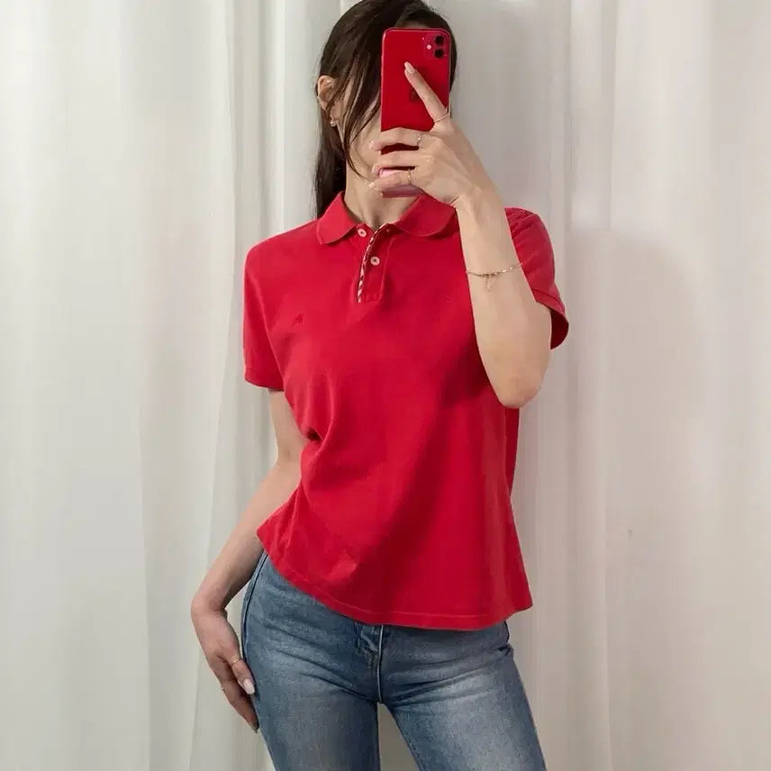 [BUNJANG] Burberry Equestrian Logo Nova Check Trim Polo Shirt / 버버리 기마로고 노바체크띠 PK