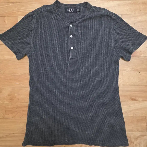 [BUNJANG] RRL Waffle Henly Neck Short Sleeve T-Shirt Black / 더블알엘 와플 헨리넥 반팔 티셔츠 M 사이즈 블랙