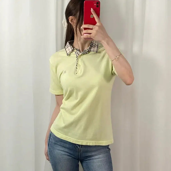 [BUNJANG] Burberry Caronova Check Polo Shirt / 버버리 카라노바체크 PK