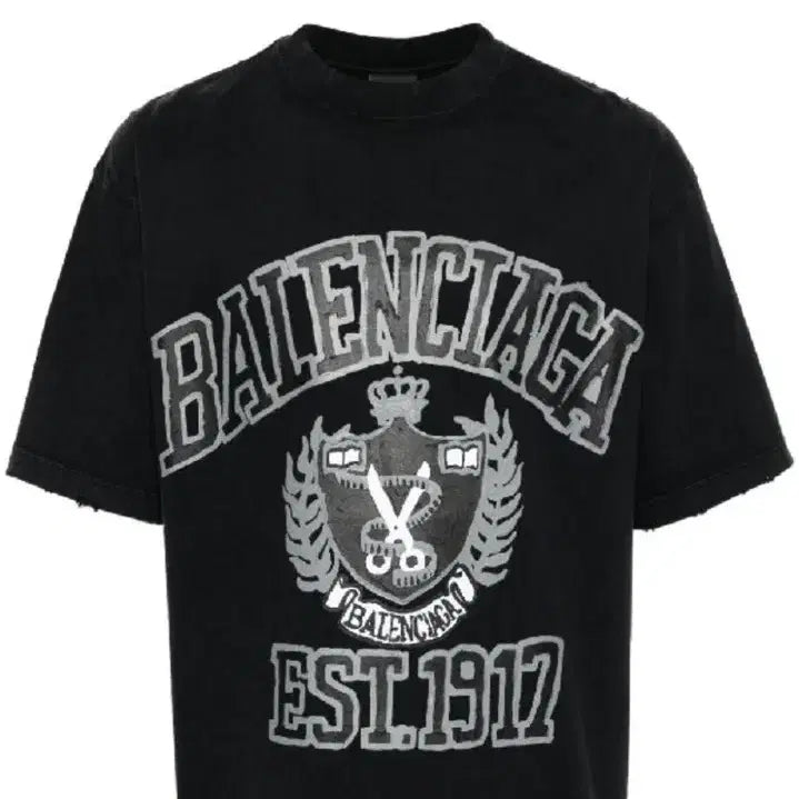 [BUNJANG] Balenciaga College Logo Cotton T-Shirt / 발렌시아가 컬리지 로고 코튼 티셔츠