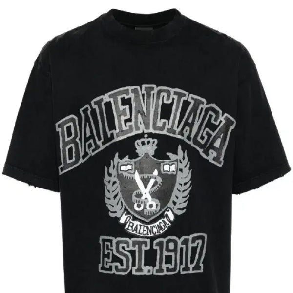 [BUNJANG] Balenciaga College Logo Cotton T-Shirt / 발렌시아가 컬리지 로고 코튼 티셔츠