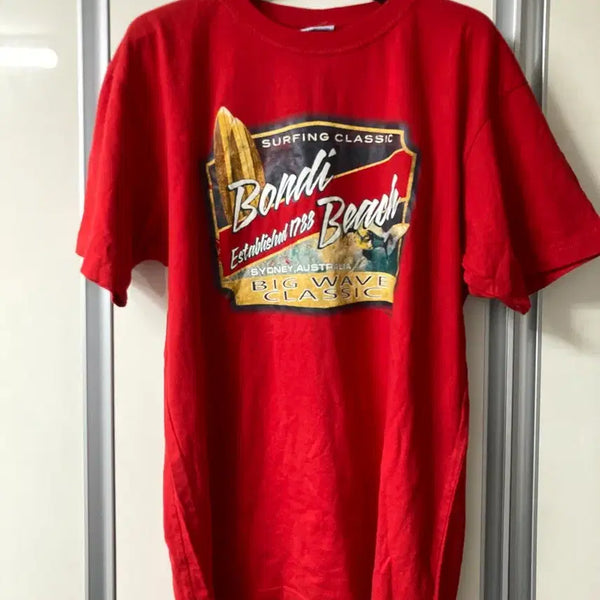 [BUNJANG] Gooses Bondi Beach Graphic T-Shirt Red M / Gooses Bondi Beach 그래픽 티셔츠 레드 M