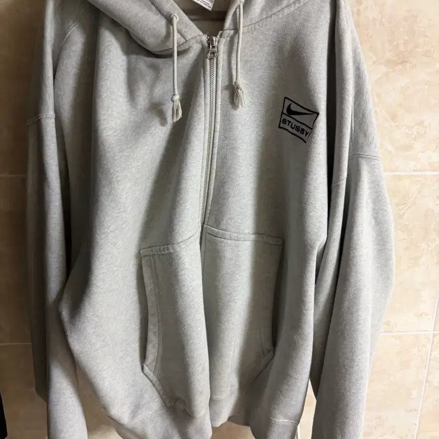 [BUNJANG] Nike x Stussy Full Zip Fleece Hoodie Grey Heather XXL / 나이키X스투시 나투시 그레이 후드집업 XXL