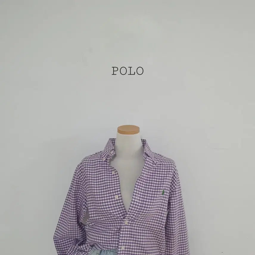 [BUNJANG] Polo Ralph Lauren Gingham Check Oxford Shirt Pastel Purple / No.26063001 폴로 랄프로렌 깅엄체크 남방 파스텔퍼플