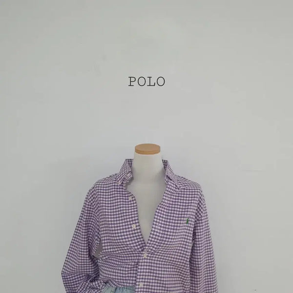 [BUNJANG] Polo Ralph Lauren Gingham Check Oxford Shirt Pastel Purple / No.26063001 폴로 랄프로렌 깅엄체크 남방 파스텔퍼플