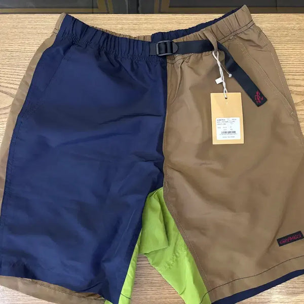 [BUNJANG] Gramicci Shell Packable Shorts Navy/Brown/Lime / 그라미치 쉘 패커블 쇼츠