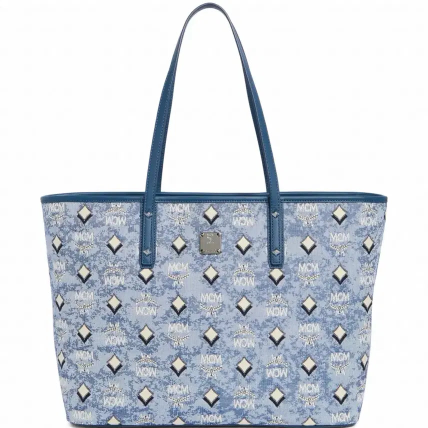 [BUNJANG] MCM Logo Pattern Tote Bag / MCM 토트백 블루