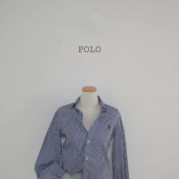 [BUNJANG] Polo Ralph Lauren Blue Stripe Shirt Women's Size M / No.26063003 폴로 랄프로렌  블루 스트라이프 셔츠