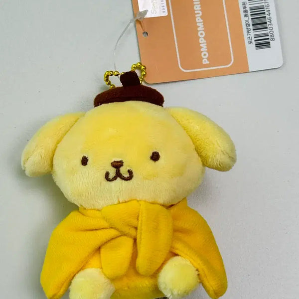 [BUNJANG] Sanrio Pompompurin Cozy Cape Doll Keychain 8cm / 산리오 폼폼푸린 포근 망토 인형 키링 8cm 새상품 정품