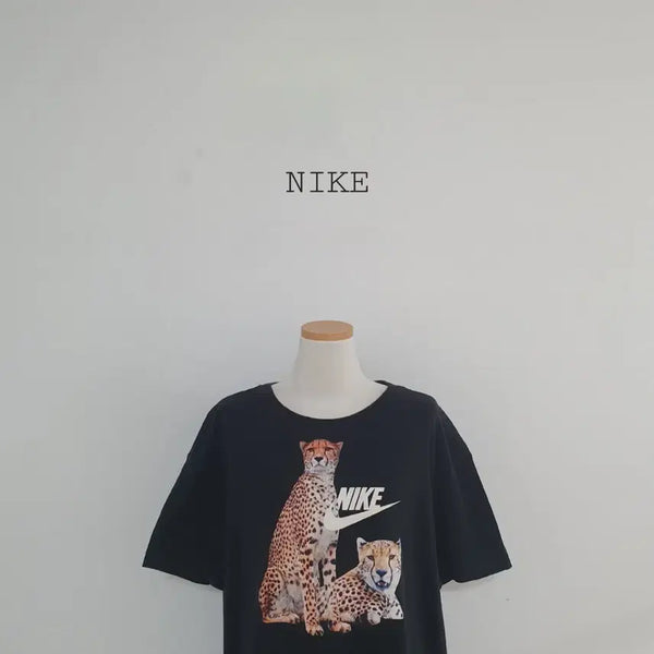 [BUNJANG] Nike Black Animal Print T-Shirt XL / 세일)No.26063016 나이키 블랙 애니멀프린팅 반팔티