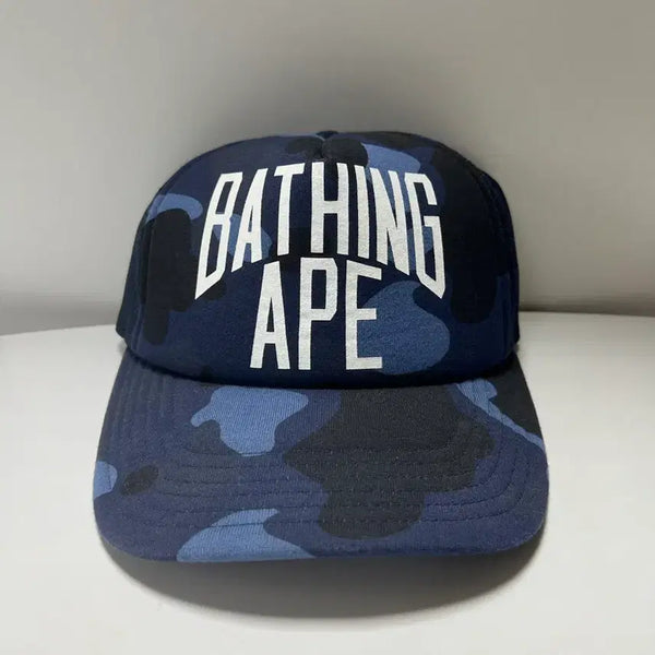 [BUNJANG] BAPE Color Camo NYC Logo Mesh Cap Navy / 베이프 컬러 카모 NYC 로고 메쉬캡 네이비