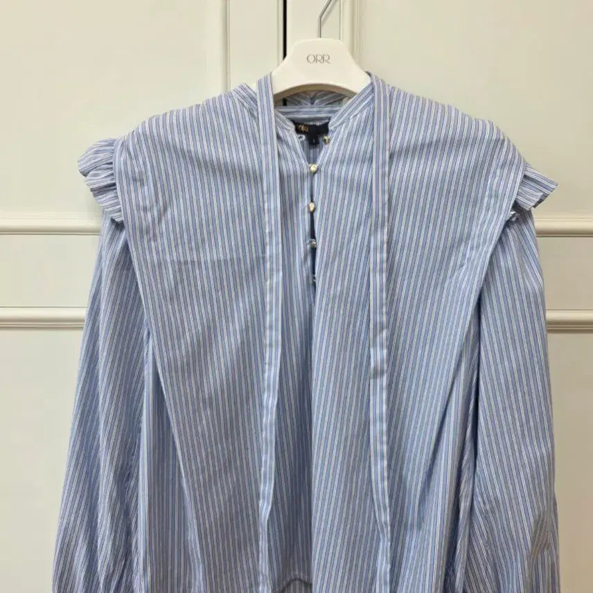 [BUNJANG] Maje Striped Frill Blouse Size 2 / 마쥬 블라우스