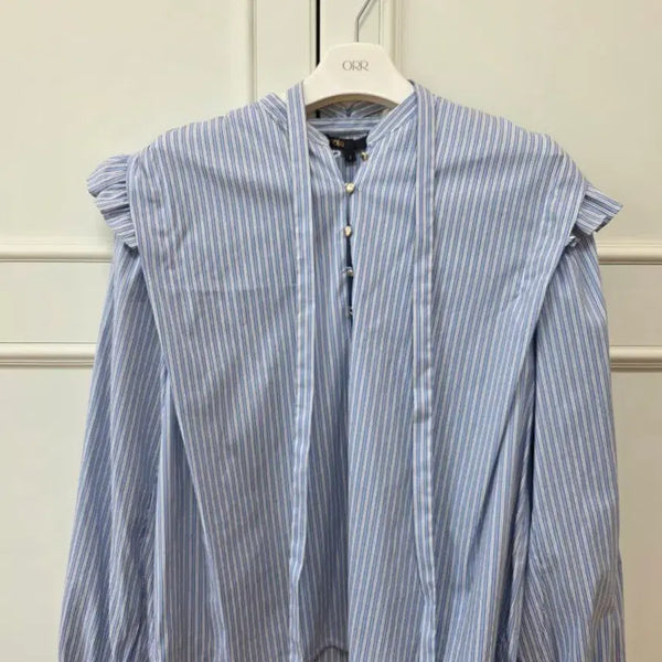 [BUNJANG] Maje Striped Frill Blouse Size 2 / 마쥬 블라우스