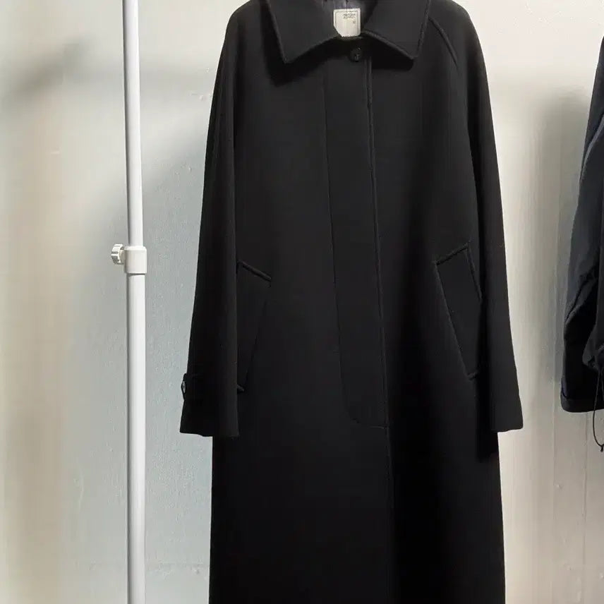 [BUNJANG] Another Office Legacy Cashmere Balmacaan Coat Black / 새상품) 어나더오피스 레거시 캐시미어 발마칸 코트 블랙