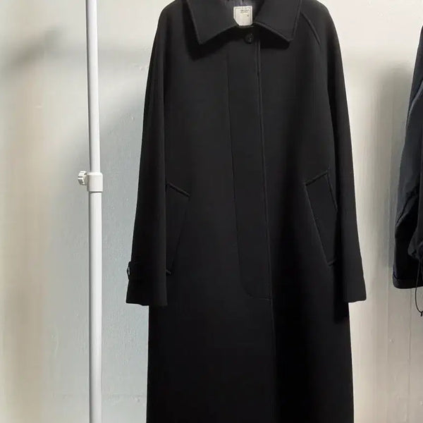 [BUNJANG] Another Office Legacy Cashmere Balmacaan Coat Black / 새상품) 어나더오피스 레거시 캐시미어 발마칸 코트 블랙