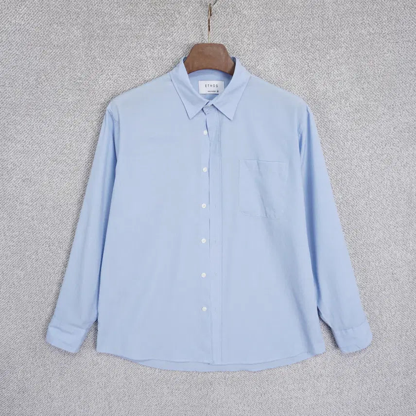 [BUNJANG] ETHOS Men's Summer Oversized Sky Blue Shirt (M) / ETHOS 남성 썸머 오버핏 스카이블루 셔츠 95-100size