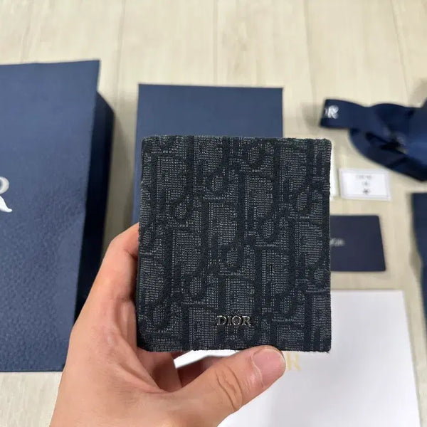 [BUNJANG] Dior Oblique Jacquard Vertical Bi-fold Wallet / 디올 오블리크 자카드 월렛