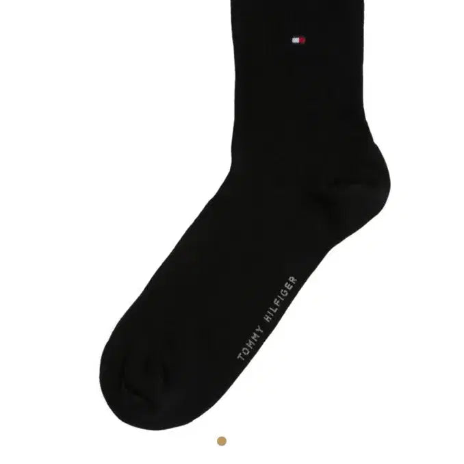 [BUNJANG] Tommy Hilfiger Women's Solid Rib Short Socks Black / 고급패션양말! 타미힐피거 우먼 블랙삭스 타미진스 백화점 폴로가디건 무신사