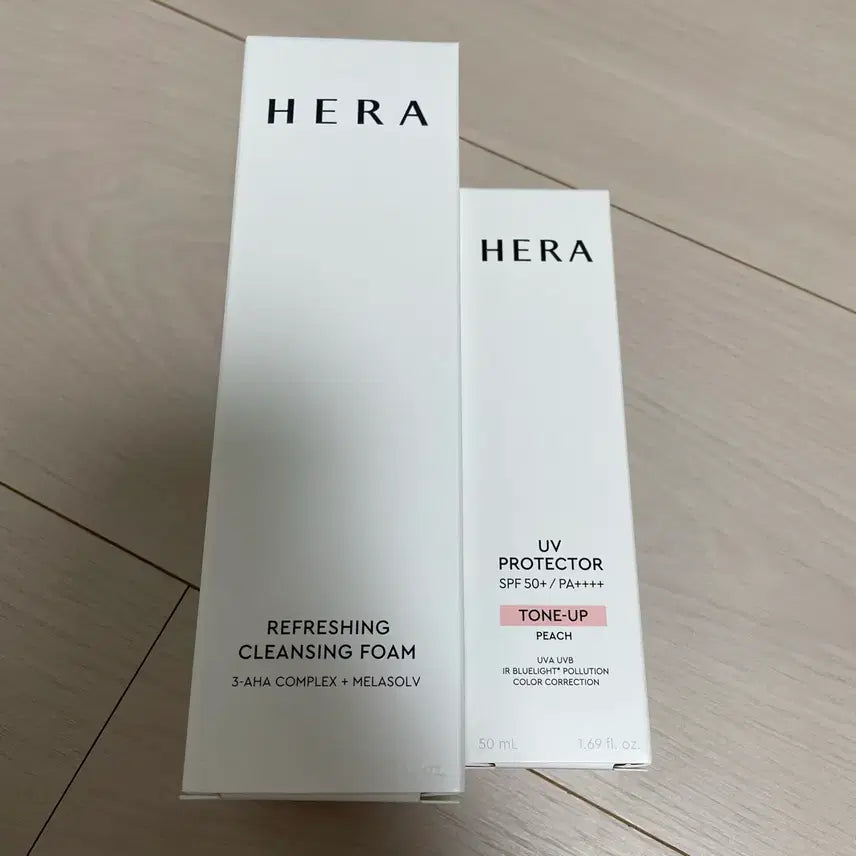 [BUNJANG] Hera Refreshing Cleansing Foam 160g + UV Protector Tone-Up Sun Cream 50ml / 헤라 리프레싱 클렌징폼 160g + 유브이 프로텍터 톤업 선크림 50ml
