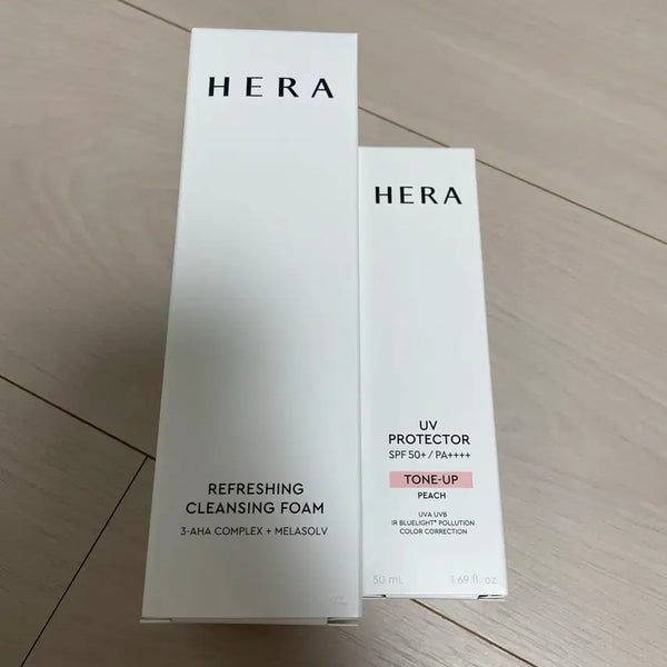 [BUNJANG] Hera Refreshing Cleansing Foam 160g + UV Protector Tone-Up Sun Cream 50ml / 헤라 리프레싱 클렌징폼 160g + 유브이 프로텍터 톤업 선크림 50ml