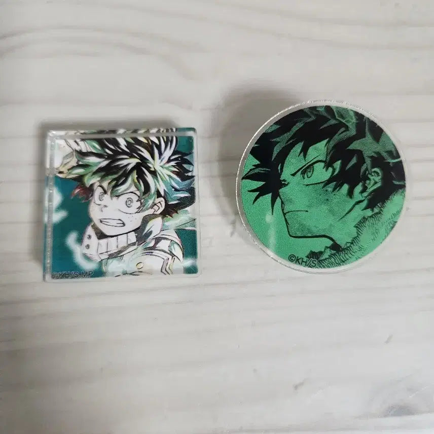 [BUNJANG] My Hero Academia Izuku Midoriya Acrylic Block & Badge Bundle Set / (일괄) 히로아카 나히아 미도리야 이즈쿠 아크릴 블록, 아크릴 뱃지