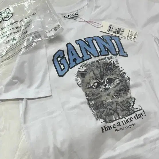 [BUNJANG] GANNI Cotton T-Shirt XS / 가니 티셔츠 정가290000