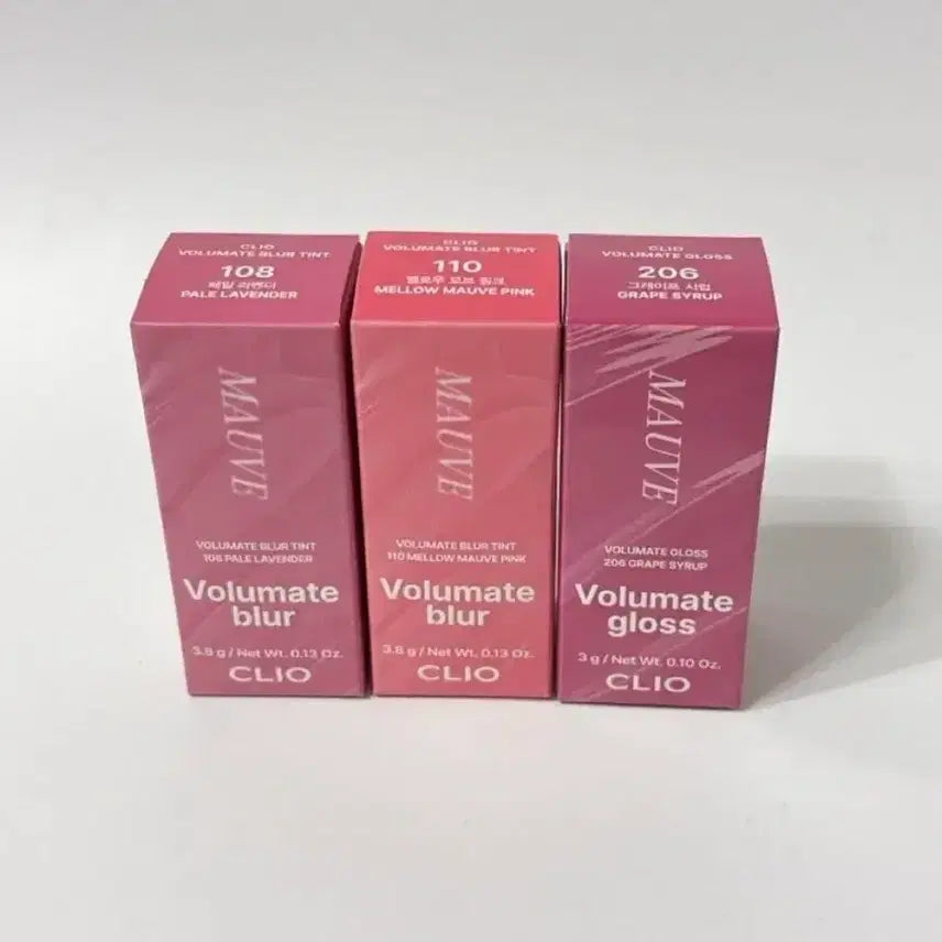 [BUNJANG] Clio Volume Mate Blur Gloss Tint (Shades: 110 Mellow Mauve Pink, 206 Grape Syrup, 108 Pale Lavender) / [새상품] 클리오 볼륨메이트 블러 글로스 틴트 206