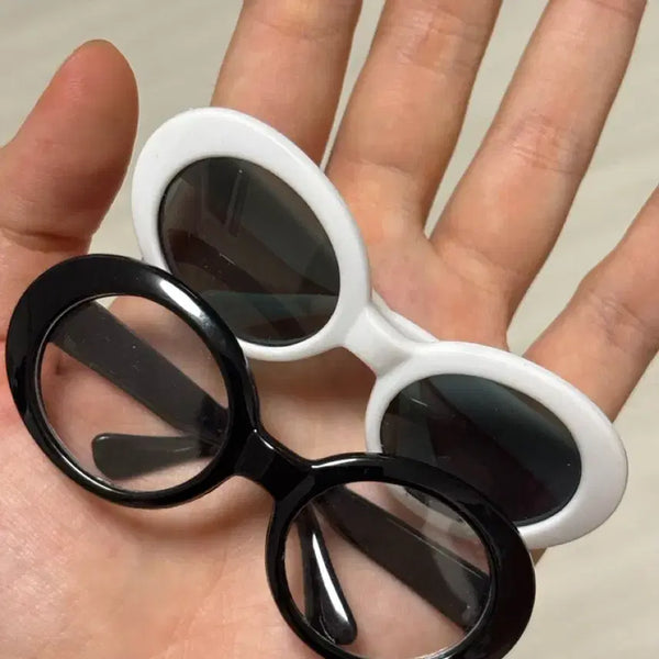 [BUNJANG] 10cm Doll Glasses White/Black / 10cm 인형 안경