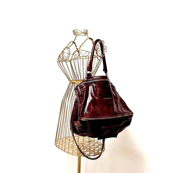 [BUNJANG] Givenchy Nightingale Shoulder Bag/Crossbody Burgundy Leather / 정품 지방시 나이팅게일 숄더백 겸 크로스 백 버건디.