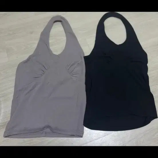 [BUNJANG] Halterneck Tank Top - Cocoa & Black / 홀터넥 나시 코코아, 블랙