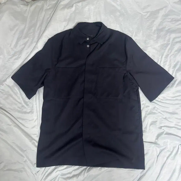 [BUNJANG] COS Wool Short-Sleeve Shirt Black / [95-100] 코스 COS 울 반팔셔츠 블랙