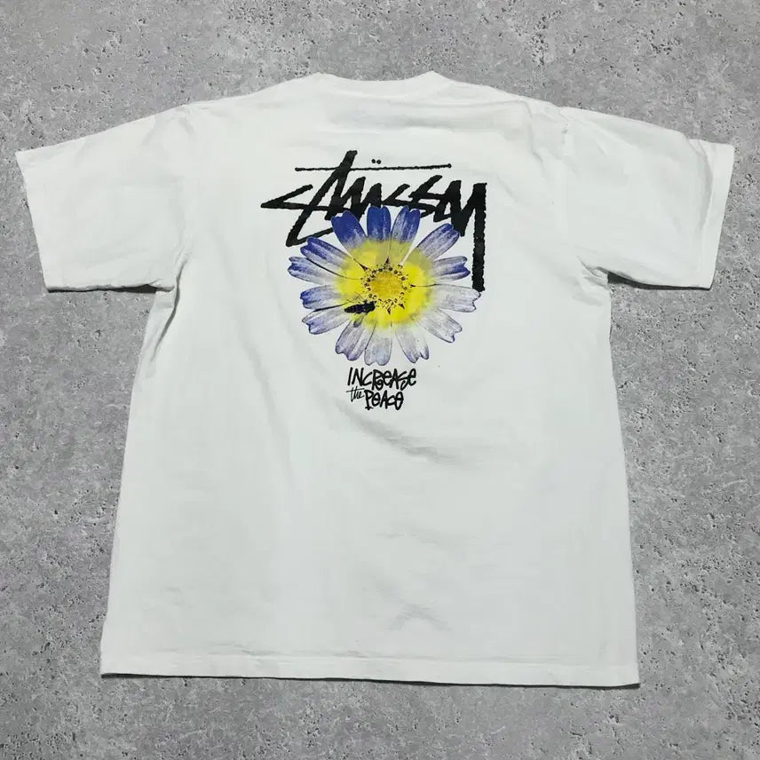 [BUNJANG] Stussy Daisy Print Short Sleeve T-Shirt - Medium / 스투시 데이지 프린팅 반팔 티셔츠 M