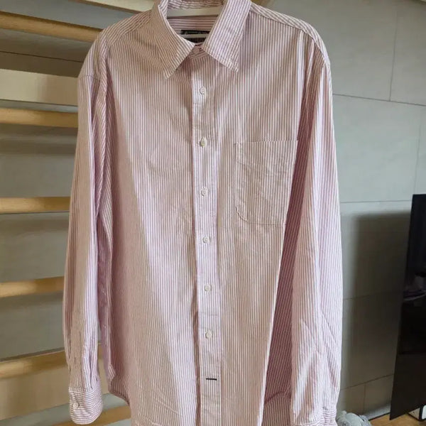 [BUNJANG] Jitman Vintage Oxford Red Stripe Shirt / 짓먼빈티지 옥스포드 레드스트라이프 셔츠