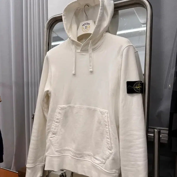 [BUNJANG] Stone Island Hooded Sweatshirt White Size S / 스톤아일랜드 후드티 s급