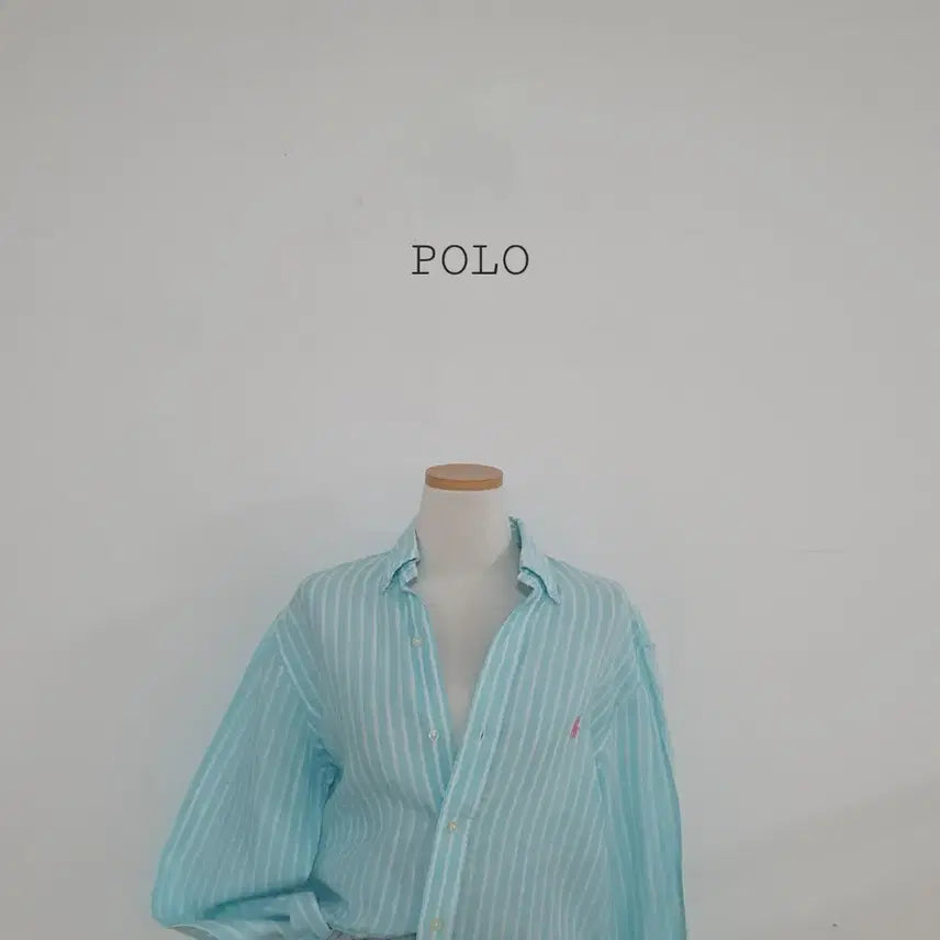 [BUNJANG] Polo Ralph Lauren Sky Blue Stripe Linen Shirt / No.26070112 폴로 랄프로렌 스카이블루 스트라이프 린넨 셔츠