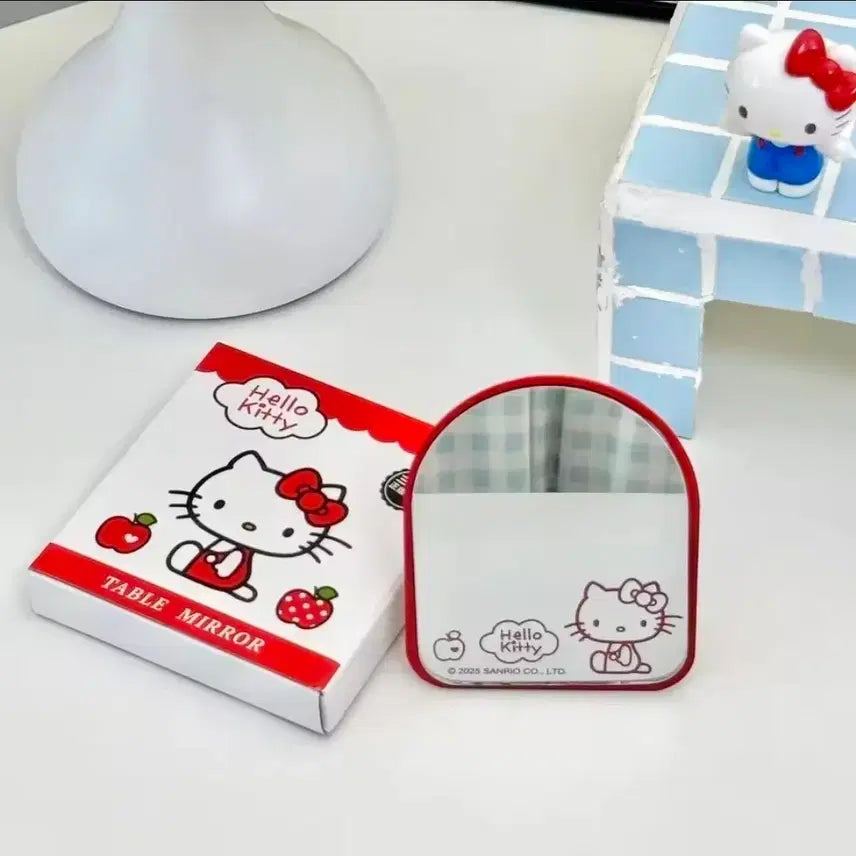 [BUNJANG] Sanrio Hello Kitty Foldable Mini Desk Mirror (Red) / (바로배송) 수입 정품 산리오 레드 헬로키티 접이식 미니 탁상용 거울