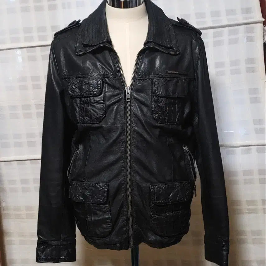 [BUNJANG] Superdry Beckham Leather Jacket M (95-100) / (100% 가죽) 슈퍼드라이 베컴 가죽 자켓 M (95~100)