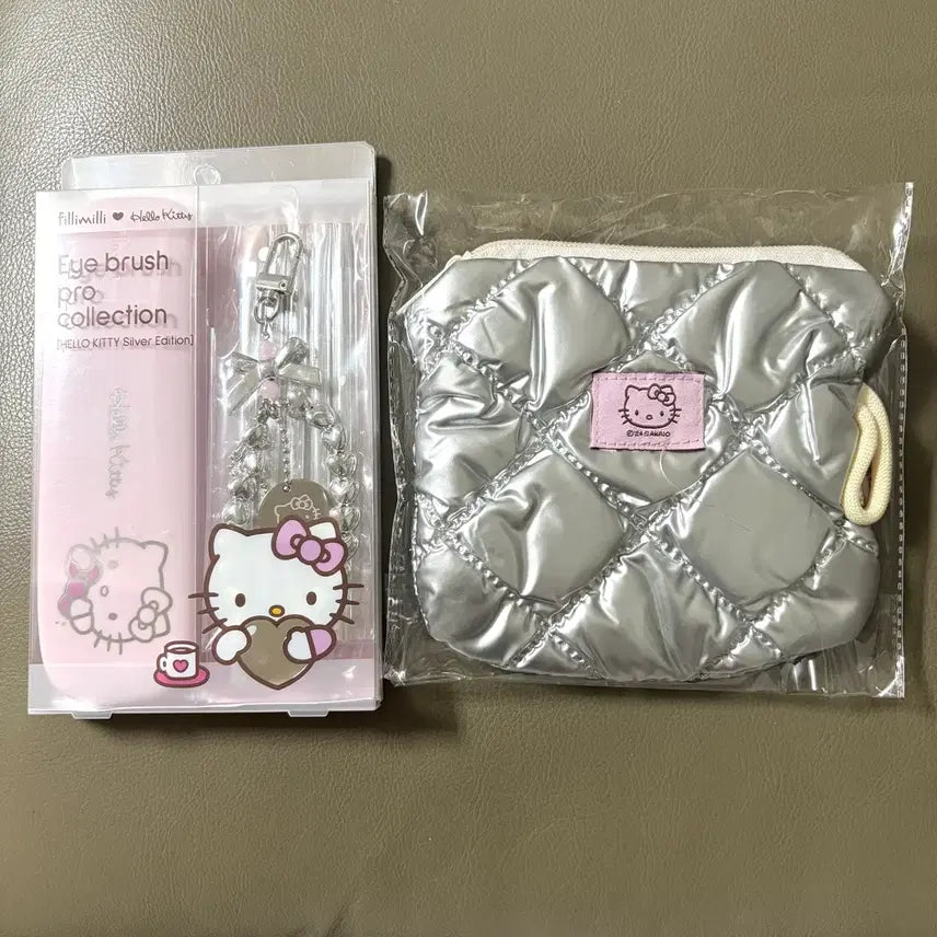 [BUNJANG] Fillimilli Hello Kitty Silver Edition Eye Brush Set with Silver Pouch / (새상품) 필리밀리 헬로키티 실버 에디션 아이브러쉬 세트 + 실버 파우치