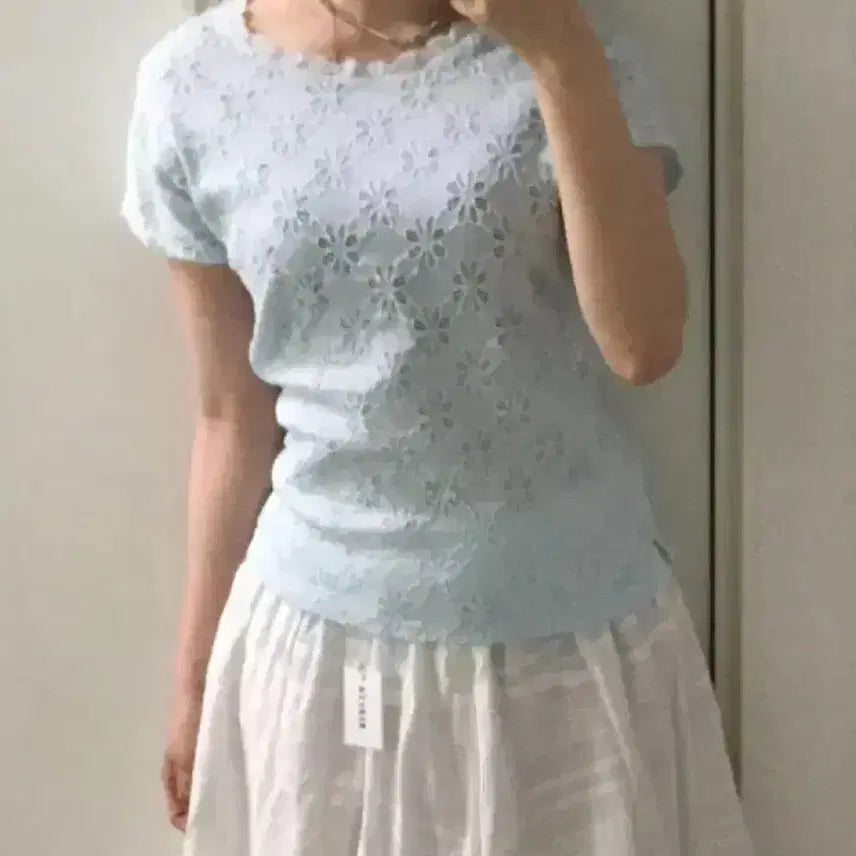 [BUNJANG] Japanese Vintage Mori Girl Short-Sleeve Blouse / 일본 빈티지 모리걸 블라우스 티