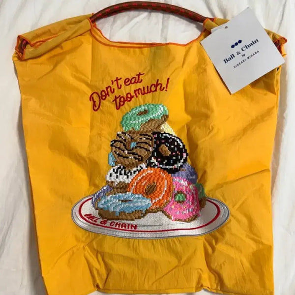 [BUNJANG] Bolenchain Donut Embroidery Shopper Bag Yellow / 볼앤체인 도넛 자수 쇼퍼백 옐로우 새상품