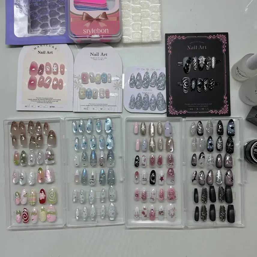 [BUNJANG] Nail Tips, Jjmul Gel, Peel-Off Base, Nail Remover Set / 네일팁 쪼물젤 필오프 네일리무버 등
