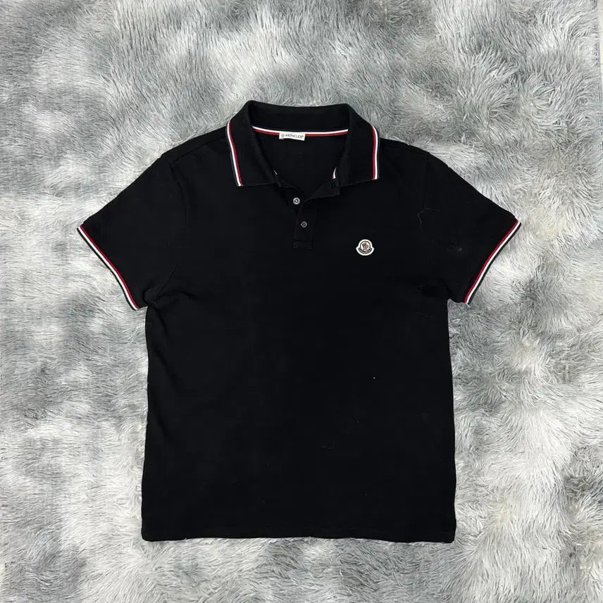 [BUNJANG] Moncler Logo Patch Short Sleeve Polo T-Shirt Black L / [A급/정품] 몽클레어 반팔 카라티