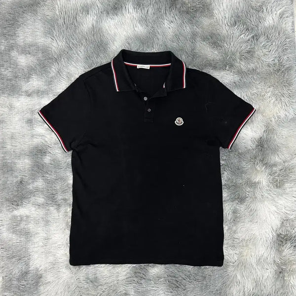 [BUNJANG] Moncler Logo Patch Short Sleeve Polo T-Shirt Black L / [A급/정품] 몽클레어 반팔 카라티