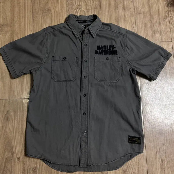 [BUNJANG] Harley-Davidson Short Sleeve Shirt Grey / 할리데이비슨 반팔 셔츠 그레이