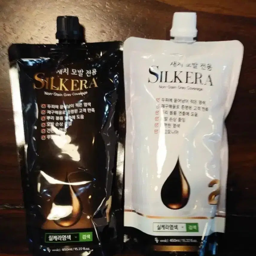 [BUNJANG] Silquera Gray Hair Dye 450ml / 실케라 새치 모발 전용 염색약 450ml 두피에 묻지 않은
